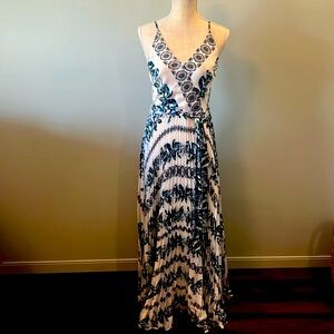 White House Black Market Halter Pleated Maxi Dress